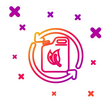 Renkli biyoyakıt biyo yakıt kutusu ikonu beyaz arka planda izole edildi. Çevre biyolojisi ve namlusu. Yeşil çevre ve geri dönüşüm. Kademeli rastgele dinamik şekiller. Vektör İllüstrasyonu