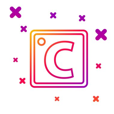 Beyaz arkaplanda izole edilmiş renkli Celsius simgesi. Kademeli rastgele dinamik şekiller. Vektör İllüstrasyonu