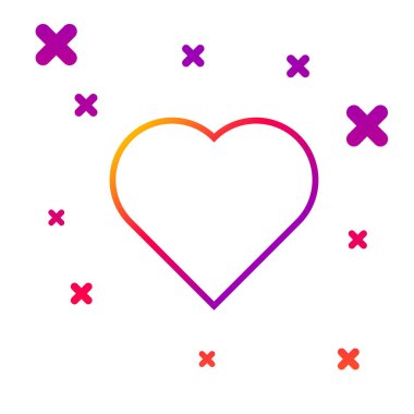 Renk çizgisi. Beyaz arkaplanda kalp sembolü simgesi olan kart oynatılıyor. Kumarhane kumarı. Kademeli rastgele dinamik şekiller. Vektör İllüstrasyonu