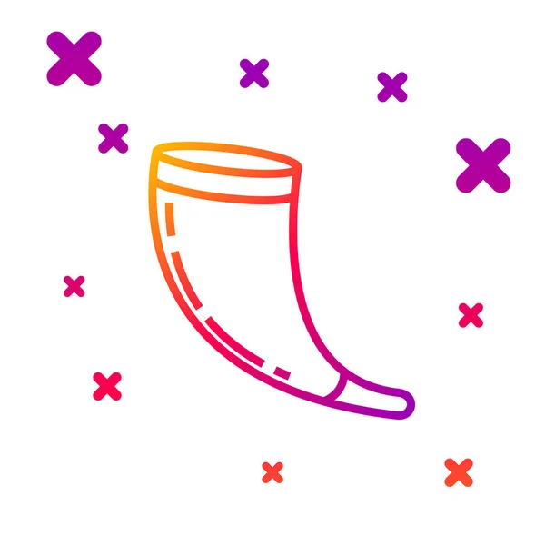색줄 전통 램 혼, 백색 배경에 분리 된 신발 아이콘. Rosh Hashanah, 유태인의 새해 전통 상징. 무작위 동적 형태의 변화입니다. 벡터 일러스트 — 스톡 벡터
