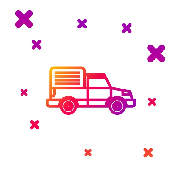Linha de cores Ícone de veículo de caminhão de carga de entrega isolado no fundo branco. Gradiente formas dinâmicas aleatórias. Ilustração vetorial — Vetor de Stock