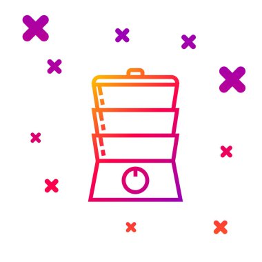 Renkli kazan simgesi beyaz arkaplanda izole edildi. Kademeli rastgele dinamik şekiller. Vektör İllüstrasyonu