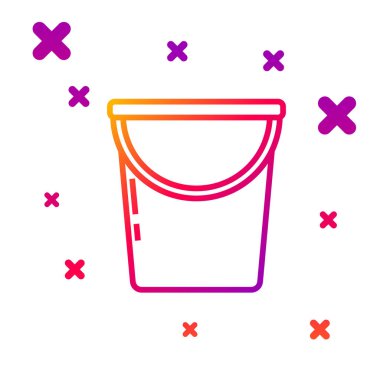 Beyaz arkaplanda renk çizgisi Bucket simgesi izole edildi. Kademeli rastgele dinamik şekiller. Vektör İllüstrasyonu