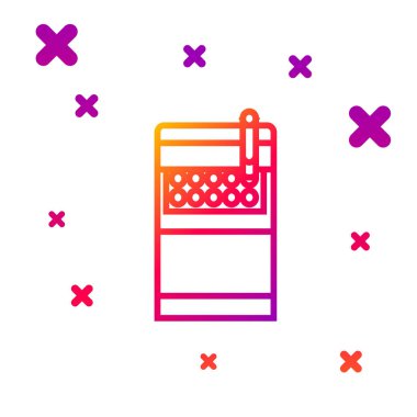 Renk çizgisi Açık sigara paketi simgesi beyaz arkaplanda izole edildi. Sigara paketleri. Kademeli rastgele dinamik şekiller. Vektör İllüstrasyonu