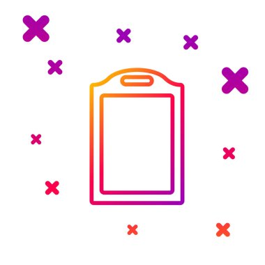 Renk çizgisi kesme simgesi beyaz arkaplanda izole edildi. Kesme tahtası sembolü. Kademeli rastgele dinamik şekiller. Vektör İllüstrasyonu