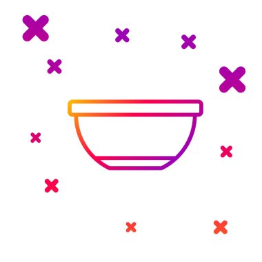 Renkli Bowl simgesi beyaz arkaplanda izole edildi. Kademeli rastgele dinamik şekiller. Vektör İllüstrasyonu