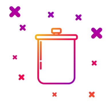 Renkli yemek pişirme simgesi beyaz arkaplanda izole edildi. Haşlama ya da güveç besin sembolü. Kademeli rastgele dinamik şekiller. Vektör İllüstrasyonu