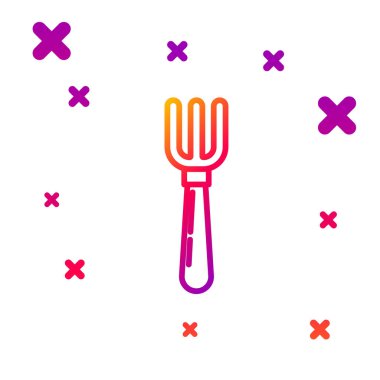 Fork simgesi beyaz arkaplanda izole edildi. Çatal bıçak sembolü. Kademeli rastgele dinamik şekiller. Vektör İllüstrasyonu