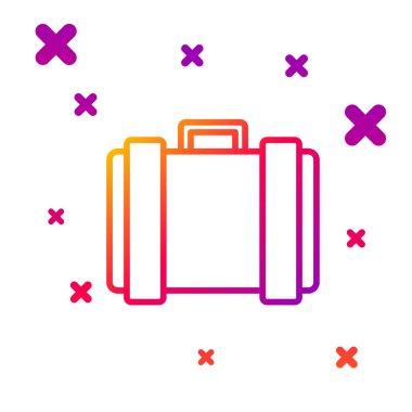 Beyaz arka planda izole edilmiş mermi ikonu olan askeri cephane kutusu. Kademeli rastgele dinamik şekiller. Vektör İllüstrasyonu