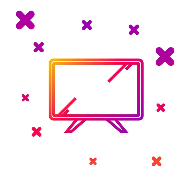 Kolor linii Smart Tv ikona izolowana na białym tle. Znak telewizyjny. Gradientowe losowe kształty dynamiczne. Ilustracja wektora — Wektor stockowy