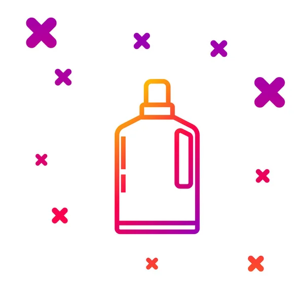 Línea de color Botella de plástico para detergente líquido para ropa, lejía, líquido para lavar platos u otro icono de agente de limpieza aislado sobre fondo blanco. Gradiente formas dinámicas aleatorias. Ilustración vectorial — Archivo Imágenes Vectoriales