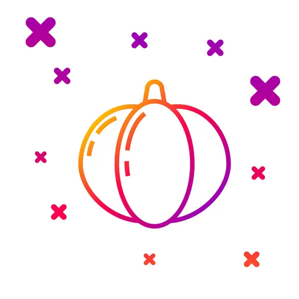 Farblinie Kürbissymbol isoliert auf weißem Hintergrund. fröhliche Halloween-Party. Gradienten zufällige dynamische Formen. Vektorillustration — Stockvektor