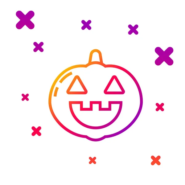 Kleurlijn Pompoen pictogram geïsoleerd op witte achtergrond. Gelukkig Halloween feest. Gradiënt willekeurige dynamische vormen. Vector Illustratie — Stockvector