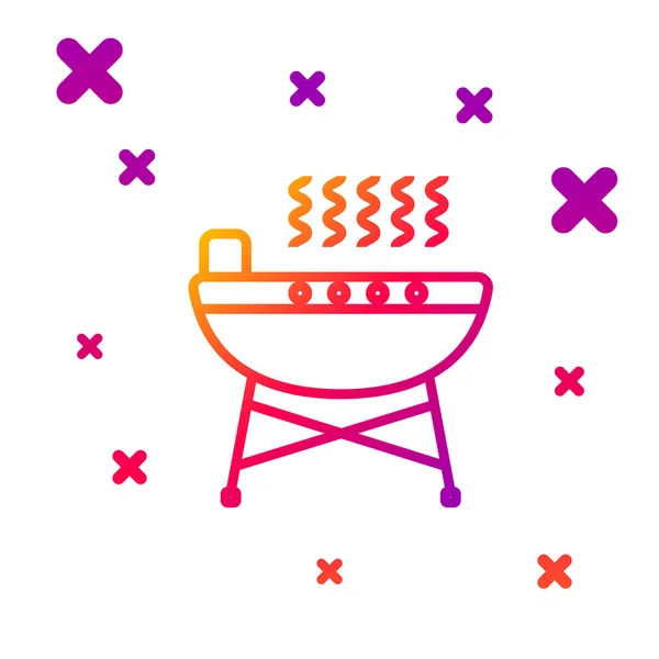 Ligne de couleur Barbecue icône de barbecue isolé sur fond blanc. Barbecue grill party. Formes dynamiques aléatoires de gradient. Illustration vectorielle — Image vectorielle