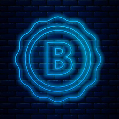 Parlak neon çizgili şişe kapağı ve duvarda izole edilmiş bira ikonu. Vektör İllüstrasyonu