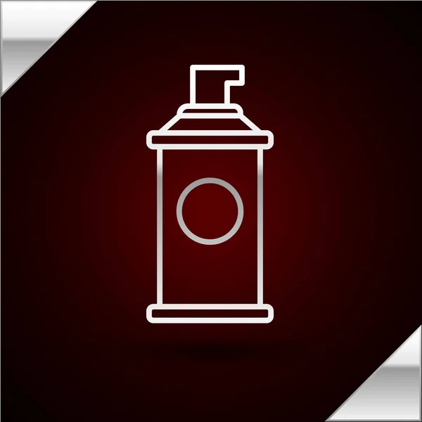 Silver line Shaving gel foam icon isolated on dark red background. Shaving cream. Vector Illustration — Stock Vector