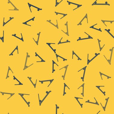 Mavi çizgi kaykay ikonu sarı arka planda izole edilmiş pürüzsüz desen. Olağanüstü bir spor. Spor malzemeleri. Vektör İllüstrasyonu