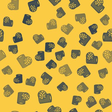 Mavi çizgi kumarhane çipleri ikonu sarı arka planda kusursuz desen izole etti. Kumarhane kumarı. Vektör İllüstrasyonu