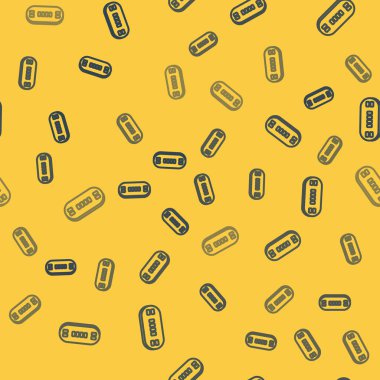 Mavi çizgi poker masası simgesi sarı arkaplandaki pürüzsüz deseni izole etti. Vektör İllüstrasyonu