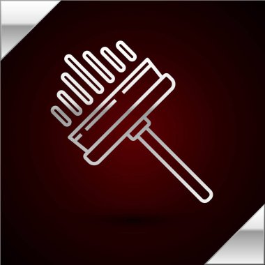 Koyu kırmızı arka planda izole edilmiş pencere simgesi için kauçuk temizleme hizmeti. Silecek, kazıyıcı, silecek. Vektör İllüstrasyonu