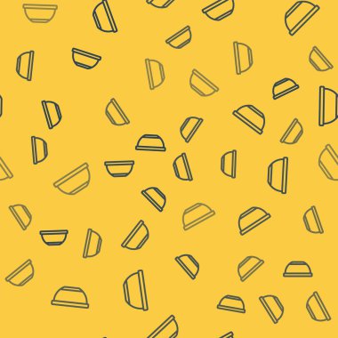 Mavi çizgi bovling ikonu sarı arka planda kusursuz desen izole etti. Vektör İllüstrasyonu