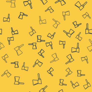 Mavi çizgi Kahve Türk ikonu sarı arka planda pürüzsüz desen izole etti. Vektör İllüstrasyonu