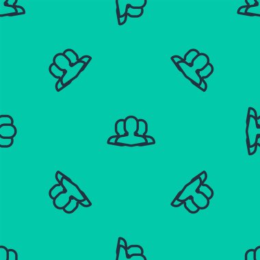 Mavi çizgi kullanıcıları grup simgesi yeşil arkaplandaki kusursuz deseni izole etti. Bir grup insan ikonu. İş simgesi kullanıcı profili simgesi simgesi. Vektör İllüstrasyonu