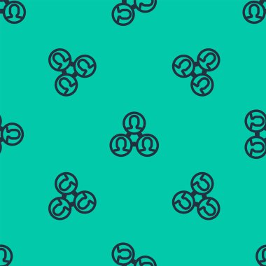 Mavi çizgi Proje taban simgesi yeşil arka planda kusursuz desen izole etti. İş analizi ve planlama, danışmanlık, takım çalışması, proje yönetimi. Vektör İllüstrasyonu