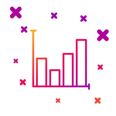 Beyaz arkaplanda izole edilmiş renkli turta çizelgesi bilgi simgesi. Diyagram çizelgesi. Kademeli rastgele dinamik şekiller. Vektör İllüstrasyonu
