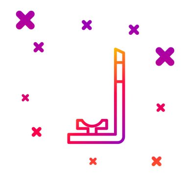 Beyaz arkaplanda renk çizgisi Snorkel simgesi izole edildi. Su altı ekipmanları. Kademeli rastgele dinamik şekiller. Vektör İllüstrasyonu