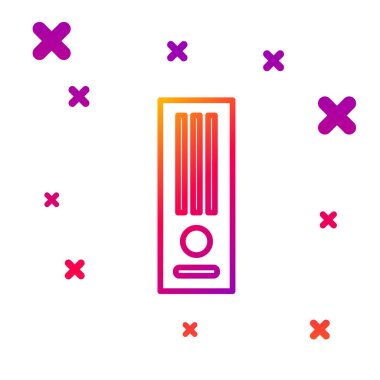 Beyaz arkaplanda izole edilmiş renkli çizgi video oyun konsolu simgesi. Kademeli rastgele dinamik şekiller. Vektör İllüstrasyonu