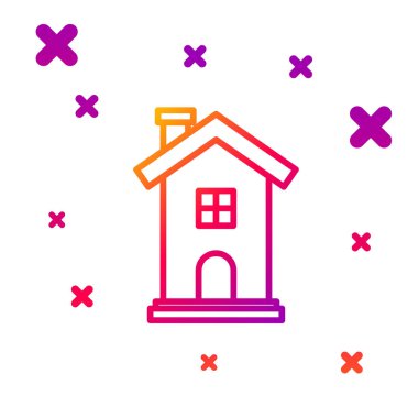 Beyaz arkaplanda renk çizgisi simgesi izole edildi. Ev sembolü. Kademeli rastgele dinamik şekiller. Vektör İllüstrasyonu