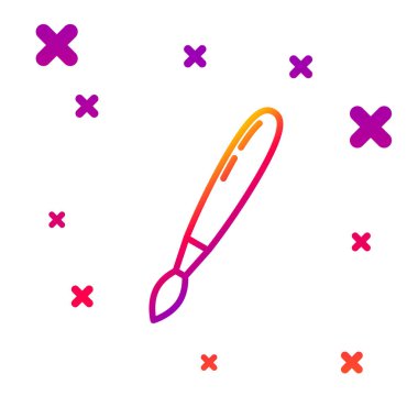 Renk çizgisi fırça simgesi beyaz arkaplanda izole edildi. Kademeli rastgele dinamik şekiller. Vektör İllüstrasyonu