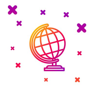 Beyaz arkaplanda Dünya renk çizgisi simgesi izole edildi. Kademeli rastgele dinamik şekiller. Vektör İllüstrasyonu