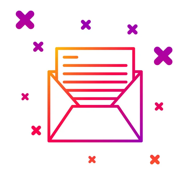 Linha de cores Ícone de correio e e-mail isolado no fundo branco. Envelope símbolo e-mail. E-mail sinal de mensagem. Gradiente formas dinâmicas aleatórias. Ilustração vetorial —  Vetores de Stock