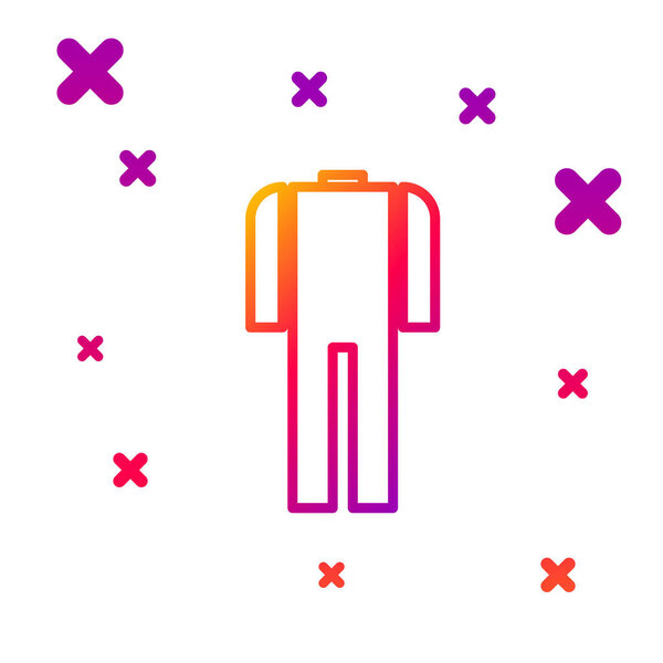 Цветная линия гидрокостюм для подводного плавания значок изолирован на белом фоне. Подводное оборудование. Градиентные случайные динамические формы. Векторная миграция
