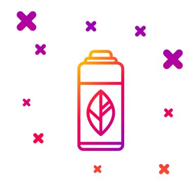 Renk çizgisi geri dönüşüm plastik şişe simgesi beyaz arka planda izole. Kademeli rastgele dinamik şekiller. Vektör İllüstrasyonu