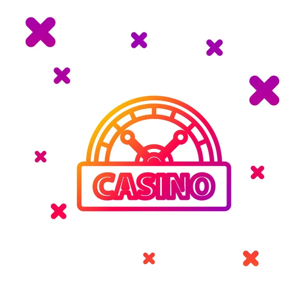 Kleurlijn Casino signboard pictogram geïsoleerd op witte achtergrond. Gradiënt willekeurige dynamische vormen. Vector Illustratie — Stockvector