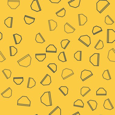 Mavi çizgili yüzme şortu sarı arkaplanda izole edilmiş pürüzsüz bir desen. Vektör İllüstrasyonu