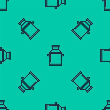 Mavi çizgi, süt ikonu için konteynır yeşil arka planda izole edilmiş pürüzsüz desen. Vektör İllüstrasyonu