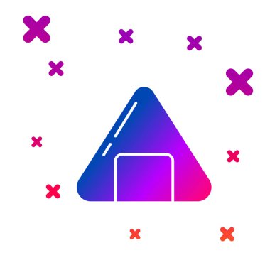 Renkli suşi simgesi beyaz arkaplanda izole edildi. Geleneksel Japon yemekleri. Kademeli rastgele dinamik şekiller. Vektör İllüstrasyonu