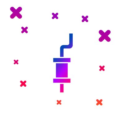 Beyaz arkaplanda izole edilmiş renkli araba susturucusu simgesi. Kademeli rastgele dinamik şekiller. Vektör İllüstrasyonu