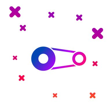 Beyaz arkaplanda renk zamanlayıcı kiti simgesi izole edildi. Kademeli rastgele dinamik şekiller. Vektör İllüstrasyonu