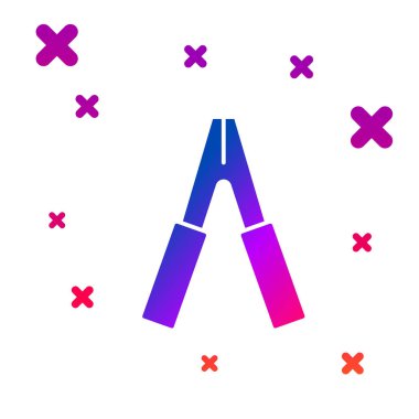 Renkli araba pili kablo ikonu beyaz arka planda izole edildi. Kademeli rastgele dinamik şekiller. Vektör İllüstrasyonu