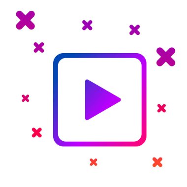 Beyaz arkaplanda izole edilmiş kare simge ile renk oyunu. Kademeli rastgele dinamik şekiller. Vektör İllüstrasyonu