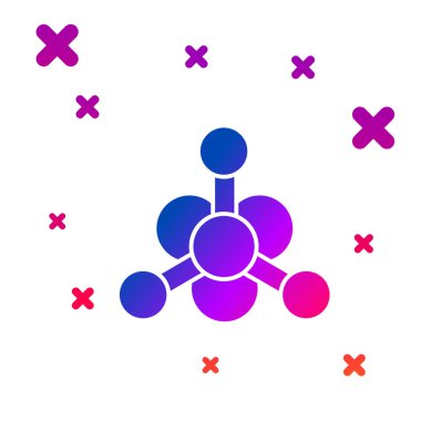 Beyaz arkaplanda izole edilmiş renk bakteri simgesi. Bakteriler ve mikroorganizmalar, sebep olan mikroorganizma hastalıkları, hücre kanseri, mikrop, virüs, mantar. Kademeli rastgele dinamik şekiller. Vektör İllüstrasyonu