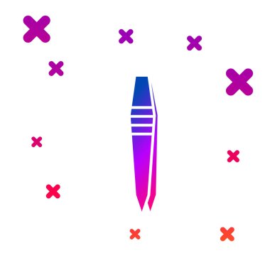 Beyaz arkaplanda izole edilmiş renkli cımbız simgesi. Kademeli rastgele dinamik şekiller. Vektör İllüstrasyonu