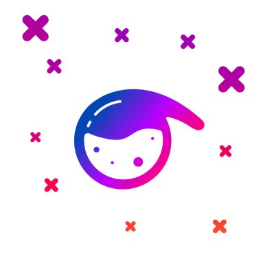 Renkli test tüpü ve beyaz arkaplanda izole edilmiş kimyasal test ikonu. Laboratuvar cam levhası. Kademeli rastgele dinamik şekiller. Vektör İllüstrasyonu