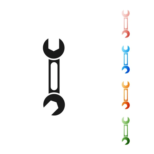 Schwarzes Schlüsselsymbol isoliert auf weißem Hintergrund. Schlüsselsymbol. setzen Symbole bunt. Vektorillustration — Stockvektor