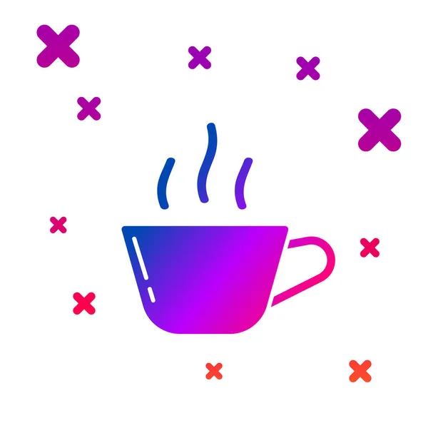 Color Icono de taza de café aislado sobre fondo blanco. Taza de té. Café caliente. Gradiente formas dinámicas aleatorias. Ilustración vectorial — Archivo Imágenes Vectoriales